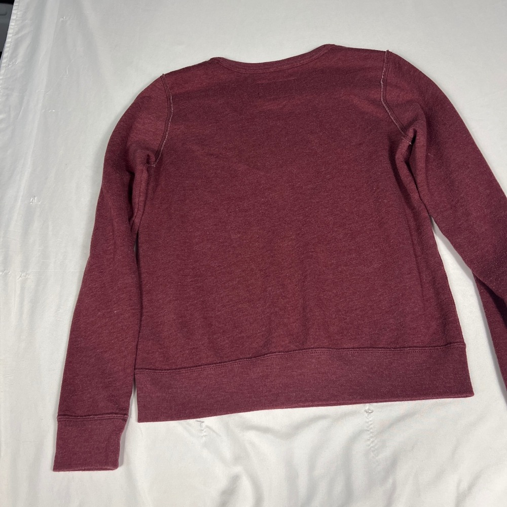 Abercrombie & Fitch Womens Maroon Graphic Crewneck Sweatshirt Size Small Maroon - Picture 7 of 7